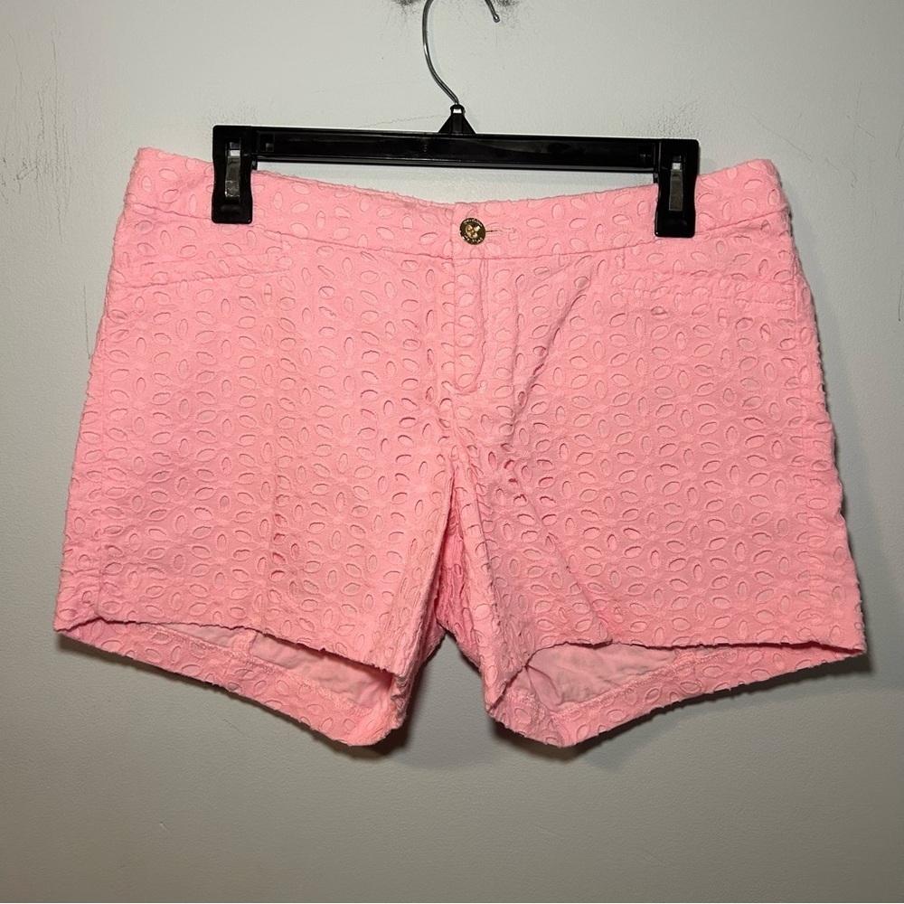 Lilly Pulitzer Pink Floral Knit Kelly Shorts Size 4